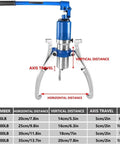Heavy Duty Hydraulic Gear Puller Kit Adjustable Jaw Bearing Separator Hub Remover Solid Alloy Steel Beast Mode 5 Ton Capacity Extracting Stubborn Components Without Leakage Shaft Stroke Handling Gutsy Longitudinal Pull And Wide Transverse Reach, 5T model with 20cm reach