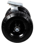 Beefy 8 Inch Dual Wheel Swivel Caster With Heavy Duty Flat Free PU Tires, Zinc Plated Top Plate, 660 Lbs Load Capacity For Cart, Dolly, Equipment And Industrial Transport, front view