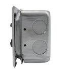 Built Like A Tank 50 Amp Power Outlet Receptacle Nema 14 50R Four Prong Socket side view of heavy duty galvanized steel housing.
