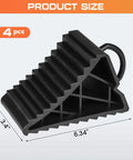 Heavy Duty 4 Pack Wheel Chocks For Travel Trailers And RVs With Portable Handle Pro Grade Tire Chocks For Campers Cars And Trucks