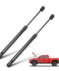 Front Hood Lift Supports Gas Spring Set For Lincoln Mark LT And 2004 to 2008 F150, 2 Pack Ball Studless Hood Struts next to truck