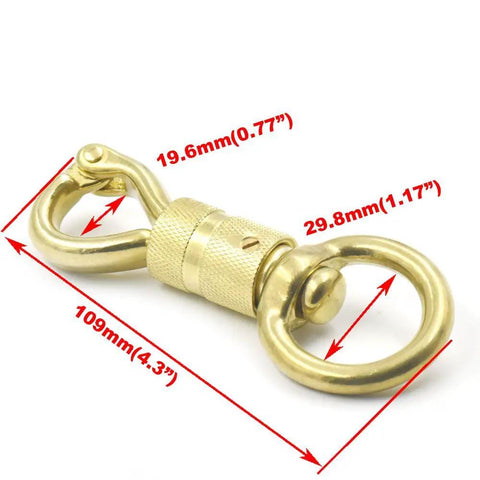 Top Shelf Brass Hinged Panic Safety Snap For Horse Lead Rope Snappy Twist Lock Action Gritty Ranch Gear Sharp Breakaway Clip, 109mm long