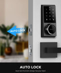 Keyless Entry Smart Door Lock With Touchscreen Keypad Auto Lock Ultra Quiet Motor BHMA Grade 3 Certified on door