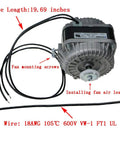 AC Shaded Pole Fan Motor 120V 60Hz 18W Output For Small Ventilation and Refrigeration Gear with wires and mounting screws