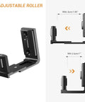 Sliding Barn Door Bottom Floor Guide With Adjustable U Shaped Flat Bottom Design Easy To Install And Wall Mounted Black Finish shown with measurements