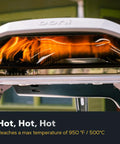 Koda 16 Natural Gas Pizza Oven For Outdoor Cooking 16 Inch Gas Powered Pizza Oven With Regulator And Hose, showing flames inside.