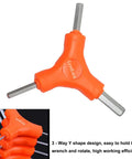 3 Way Y Hex Wrench Set For Bikes With Internal Hex Torque Spanner, orange handle, carbon steel hex keys 2.5-8mm