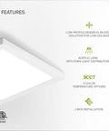 Lit 9 Inch LED Square Flush Mount Ceiling Light 18W features low-profile design, acrylic lens, 3CCT options, ETL listed