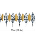Kick Your Daily Clutter Aside With This Slick Wall Mounted Coat Rack Featuring Dang Sturdy Door Hooks That Handle Clothes Hats Robes And Towels Without Trouble 70cm coat rack with leaf design, silver and yellow, for wall-mounted organization.