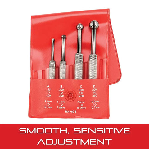 Small Hole Gauge Set With Smooth, Sensitive Adjustments For Accurate Measuring Of Tiny Holes And Slots 0.125-0.500 Inch Range