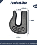 8 Pack 5/16 Inch G70 Weld On Grab Chain Hooks For Chains And Tractor Buckets, Heavy Duty Weld-On Hooks Set, 4700 Lb Working Load Limit, Forged Steel Construction, 2.5 In Long By 1.95 In Wide. size chart of one forged steel hook