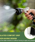 Heavy Duty Garden Hose Nozzle With All Metal Die Cast Zinc Alloy Build, 8 Adjustable Spray Patterns, High Pressure Sprayer in use