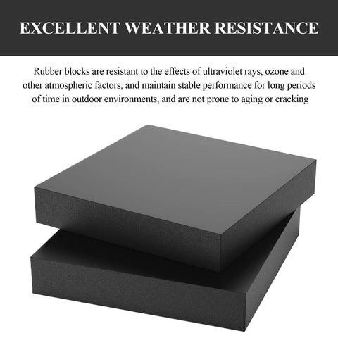 Heavy Duty Rubber Dampening Block Set 4 Piece Shock Absorbing Pads For Heavy Equipment 100x100x8mm 100x100x12mm 100x100x15mm Vibration Isolation And Noise Reduction For Indoor And Outdoor Use, stacked rubber pads