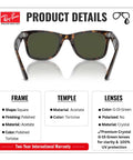 Square Shape Non Polarized Sunglasses With G15 Green Lens For Men And Women Includes Official Eyewear Kit, frame and lens details