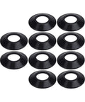 of 10 Elastic Rubber Bathtubs Drain Stoppers Gaskets, black rubber gaskets in a circle, designed for bathtub drainage