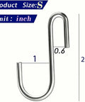 50 Pack 2.4 Inch Heavy Duty 304 Stainless Steel S Hooks For Kitchen Pots Pans Utensils Towels Tools Clothes And More No Rust Durable Hanging Hooks For Cabinets Racks Shelves
