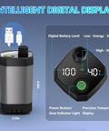 Handheld Camping Shower With Quick Immersion Heating And 6000mAh Rechargeable Grip featuring digital display and power button.
