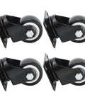 Rcniso Universal 1.5 Inch Silent Furniture Caster, 360° Rotation for Cabinet Legs, Shelf Legs, Stainless Steel, 4 Pieces in black color.