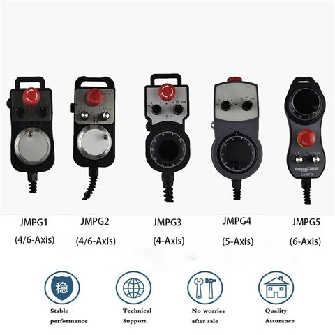 Standard 5V MPG CNC Electronic Handwheel Motion Control System for 4 Axis 5 Axis and 6 Axis Machines with Emergency Stop