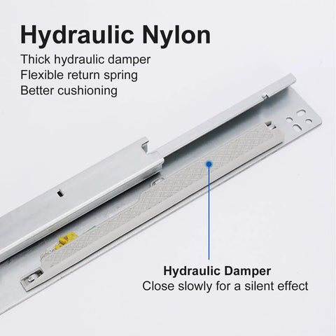 Soft Close Undermount Drawer Slides With Full Extension From 8 To 24 Inches, 90 Lbs Capacity, Smooth Gliding For Cabinets, Dressers, And Wardrobes, 1 Pair, 20 Cm And 7.9 Inches showcasing hydraulic nylon damper