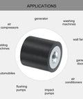 15x15mm M5 Female Rubber Mount Vibration Isolator Dope Vibe Dampers For Electronics And Machinery Flat Silent Block Base Anti Vibration Pads Replacement For DIY Projects And Small Tools, black rubber threaded mount