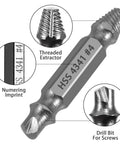 Heavy Duty 5 Piece HSS Screw Extractor Set For Damaged Stripped Screws And Bolts 0 To 4 Sizes With Handy Storage Case close-up