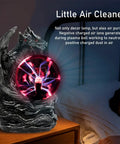 Dragon Plasma Ball Touch Sensitive USB Powered Globe With Purple Red Lightning That Trails Your Fingers on a nightstand.