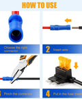 Four-step installation guide of 12V Fuse Tap Kit With Dual Slot Safety Design For Cars Trucks Boats And RVs No Brainer Setup