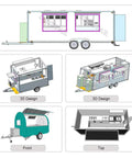 Custom Built Food Trailer With Flexible Layout Designed To Hit The Road For Busy Markets And Festival Vendor Lots Featuring Kickass Prep Space And Smooth Tow Setup For Hustling Grill Masters 3D design views showcasing layout and features.