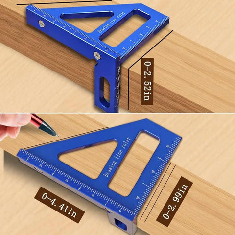 Heavy Duty Slick Aluminum 3D T Shape Measuring Ruler With Dead Nuts Exact 45 And 90 Degree Protractor For Quick Carpentry And Wall Layouts In Standard Imperial measuring angles on wood
