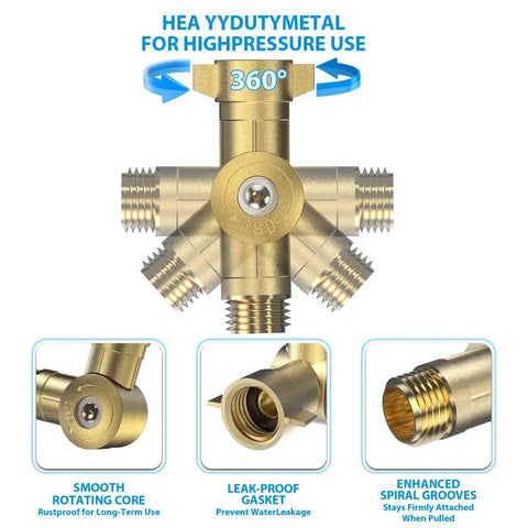 Top Notch Adjustable Swivel Hose Fittings With 180 Degree And 360 Degree Metal Connectors Fits Three Quarter Inch Hoses Easy Grip Anti Kink Water Hose Connector With One Half Inch Inlet For Quick Setup, brass swivel hose fitting with 360° rotation and threaded inlet