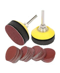 Awesome 75mm Red Sanding Disc Kit with 103 Pieces And Drill, assorted grit discs with hook loop backing and mandrel.