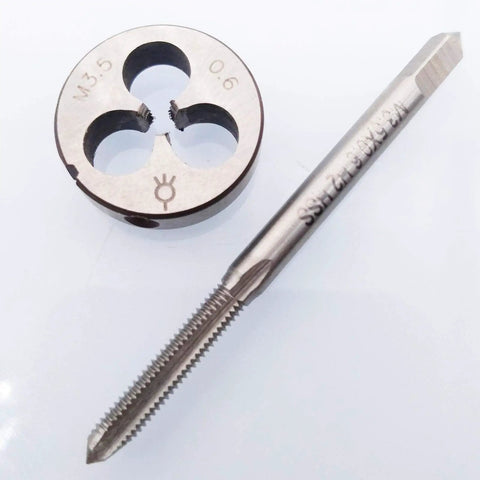 Pro Grade M3.5 X 0.6mm Tap And Die Set Right Hand Metric Thread HSS For Clean Precise Threading Includes 55mm Tap And 20mm Die OD Perfect For DIY Builders Model Makers And Everyday Maintenance