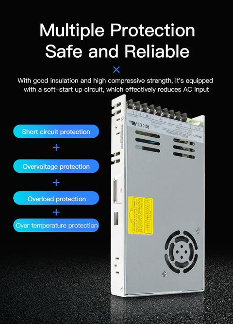 350W Power Supply Upgrade For Ender-3 V3 SE And V2 Neo S1 Pro S1 Plus K1 CR-10 SE Aluminum case with protection features
