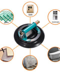 10 Inch Vacuum Suction Cup Lifter For Granite And Glass With Metal Handle And Brass Pump, durable rubber pad