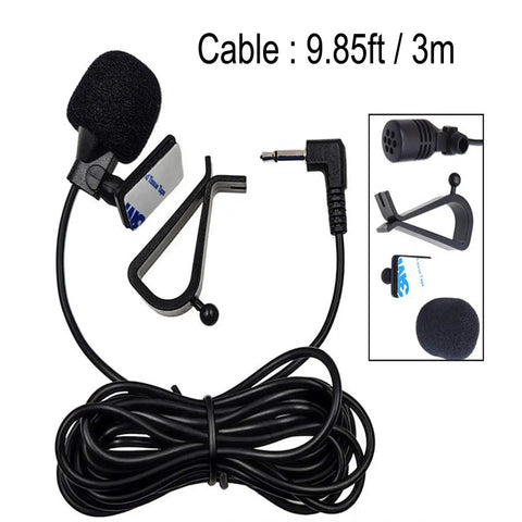 HD Voice 3.5mm Car Microphone Replacement For Kenwood Boss JVC Sony Jensen Alpine Head Units With 9.85 Feet Cable