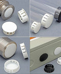 30 Pack White Plastic Hole Plugs 6mm Flush End Caps For 5.5 To 6mm Holes Cap Diameter 8mm Height 6mm ideal for furniture and pipes