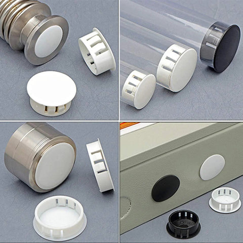 30 Pack White Plastic Hole Plugs 6mm Flush End Caps For 5.5 To 6mm Holes Cap Diameter 8mm Height 6mm ideal for furniture and pipes