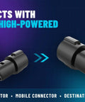 No Sweat Compact J1772 To Tesla Charging Adapter compatible with Model 3 Y S X for Level 1 and 2 stations, black connectors.