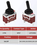Waterproof 12V SPST Toggle Switch For Marine Boats And Auto Beefy Built To Last 2 Pin ON Off With Boot Cover Heavy Duty 30A 12VDC 15A 250VAC 20A 125VAC Pack Of 4
