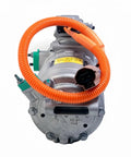 High Voltage Electric AC Air Conditioning Compressor For Tesla Model S And Model X Direct Bolt On cooling unit with orange wiring.