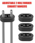 Adjustable 2-hole rubber exhaust hangers with metal pins for car and truck muffler support
