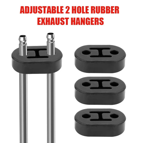 Adjustable 2-hole rubber exhaust hangers with metal pins for car and truck muffler support