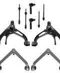 Heavy Duty Front Steering And Suspension Combo Kit Featuring Control Arms Ball Joints Sway Links And Tie Rods For 02 Through 05 Dodge Ram 1500 4wd includes control arms and ball joints.