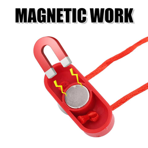 Two Pack Magnetic Safety Keys for Treadmills, Universal Emergency Stop Keys, showing red magnetic component with cord