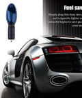 Gas Saver For Cars And Trucks Plug And Play Portable Fuel Saver Device Boosts Mileage Ten To Thirty Percent Improves Engine Start Power And Efficiency Easy Install Black Compact Design Pack Of Two next to a luxury car.