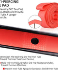 Red anti-piercing tire pad with high-density PVC material for Ultra Lightweight MTB Inner Tube Set For 26, 27.5, 29 inch.