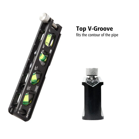 Magnetic Torpedo Level For Conduits With Four Vials V Groove And Magnet Track Aluminum Alloy Construction High Viz Black 6 Inch