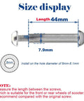 Size display of Beefed Up 8mm Axle Bolts Set For Front And Rear Stunt Scooters And Kick Scooters 44mm Length Grade 8 8 Carbon Steel