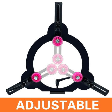 Three Point Woodturning Adjustable Steady Rest For A 12 Inch Lathe Swing, lathe accessory with non-marring wheels and high grip